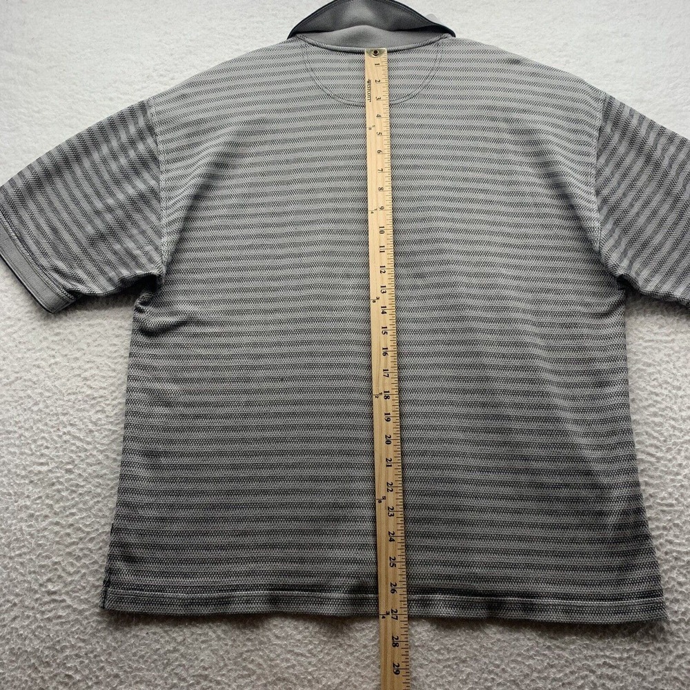 Tommy Bahama Polo Golf Shirt Mens XL X-Large Gray Striped Silk Blend Relaxed Fit - Picture 7 of 10